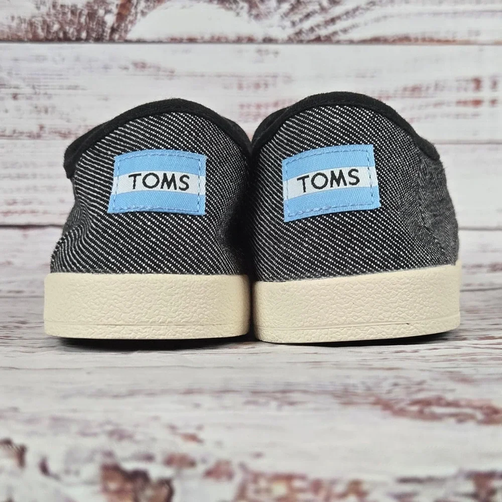 Tom's Womens Paseo Twill Sneakers 7.5 Skater Shoes Casual Comfort Preppy Minimal